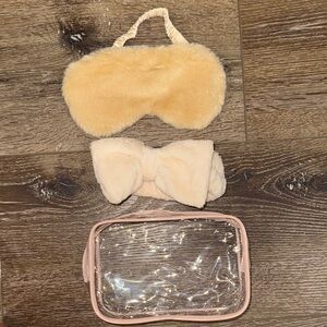 Chic Cream Hairband,  Sleep Mask Set